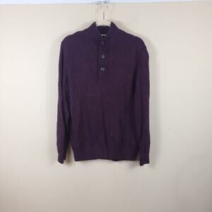 American Eagle 3 Button Pull Over Sweater in Burgundy Size L